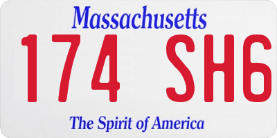 MA license plate 174SH6