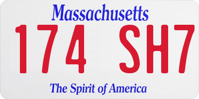MA license plate 174SH7