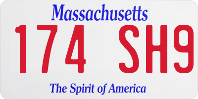 MA license plate 174SH9