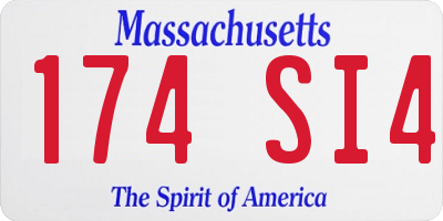 MA license plate 174SI4