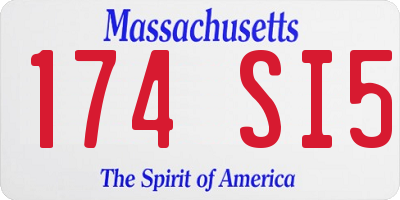 MA license plate 174SI5