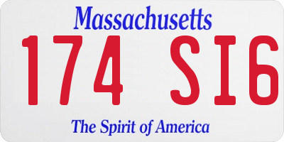 MA license plate 174SI6