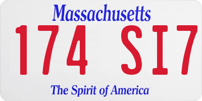 MA license plate 174SI7