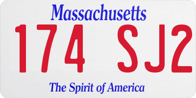 MA license plate 174SJ2