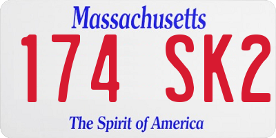 MA license plate 174SK2