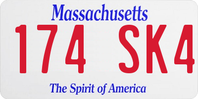 MA license plate 174SK4
