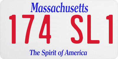 MA license plate 174SL1