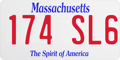 MA license plate 174SL6