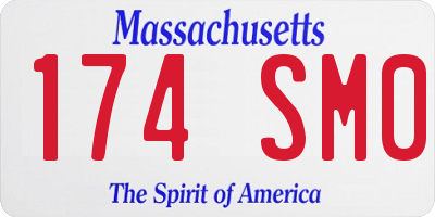 MA license plate 174SM0