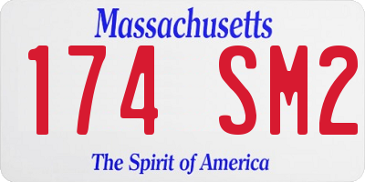 MA license plate 174SM2