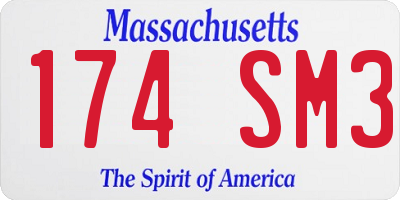 MA license plate 174SM3
