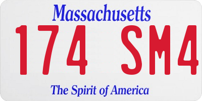 MA license plate 174SM4