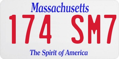 MA license plate 174SM7