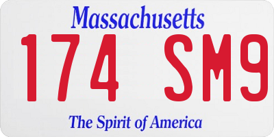 MA license plate 174SM9