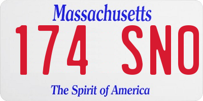 MA license plate 174SN0