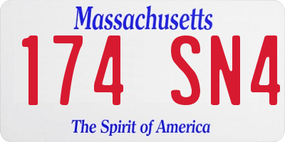 MA license plate 174SN4