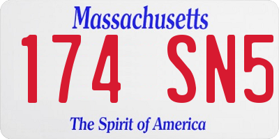 MA license plate 174SN5