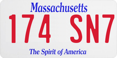 MA license plate 174SN7