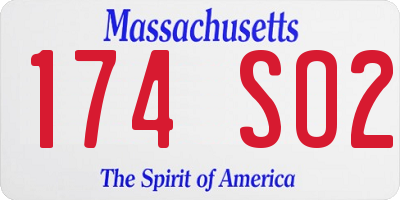 MA license plate 174SO2