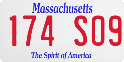 MA license plate 174SO9