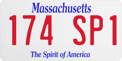 MA license plate 174SP1