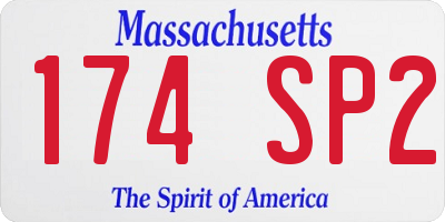 MA license plate 174SP2