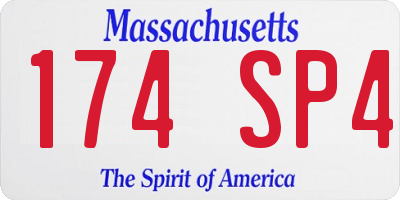 MA license plate 174SP4