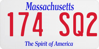 MA license plate 174SQ2