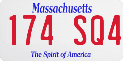 MA license plate 174SQ4