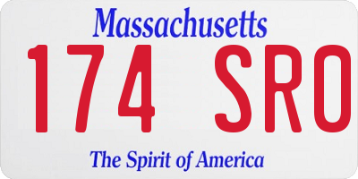 MA license plate 174SR0