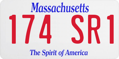 MA license plate 174SR1