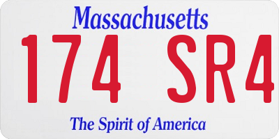 MA license plate 174SR4