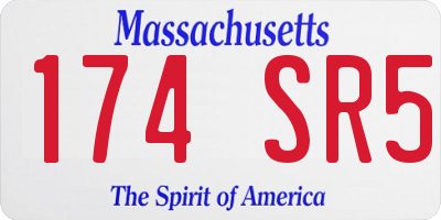 MA license plate 174SR5