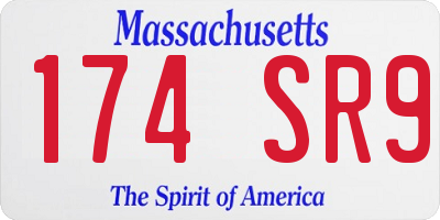 MA license plate 174SR9
