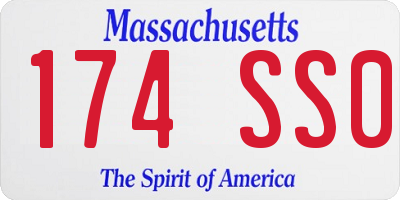 MA license plate 174SS0