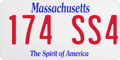 MA license plate 174SS4