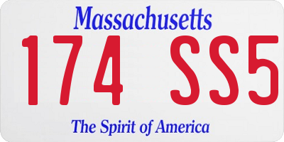 MA license plate 174SS5