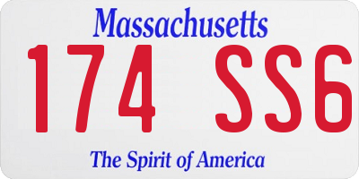 MA license plate 174SS6