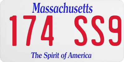 MA license plate 174SS9