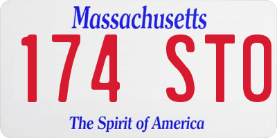 MA license plate 174ST0