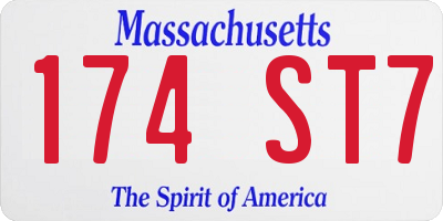 MA license plate 174ST7