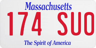 MA license plate 174SU0