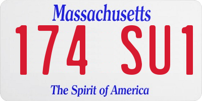 MA license plate 174SU1