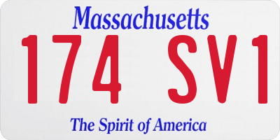 MA license plate 174SV1