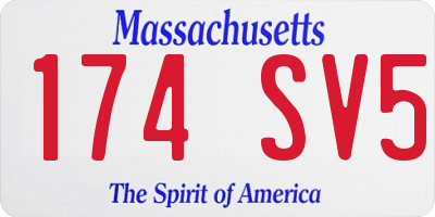 MA license plate 174SV5