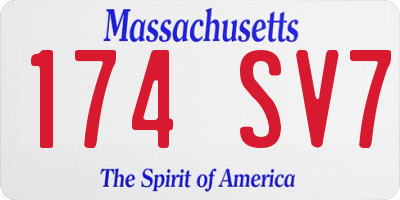 MA license plate 174SV7