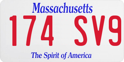 MA license plate 174SV9