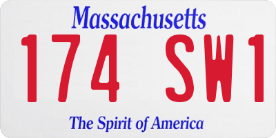 MA license plate 174SW1