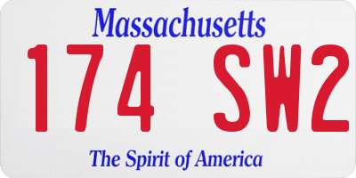 MA license plate 174SW2