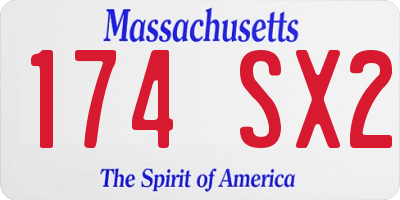 MA license plate 174SX2